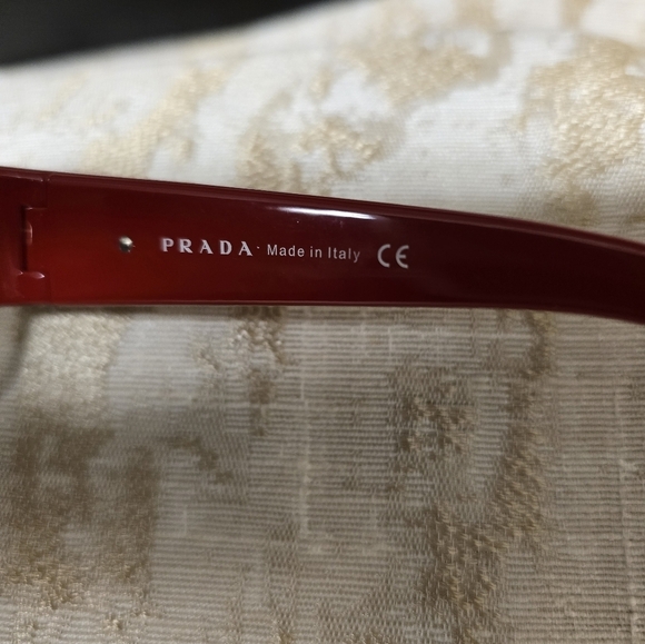 Prada Aviator Red Sunglasses Silver Tone Metal Gradient Lenses Includes Vintage - Picture 9 of 16